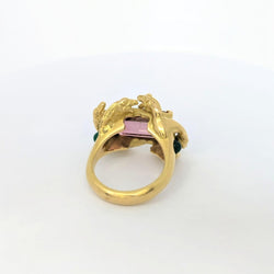 Bague motif Animalier or jaune et tourmaline - Castafiore