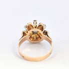 Bague motifs floraux en or rose et diamants - Castafiore