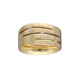 Bague Niessing Fontana – Or Jaune 18k – 3 Diamants env. 0,05 ct H-VS – Taille 54,5