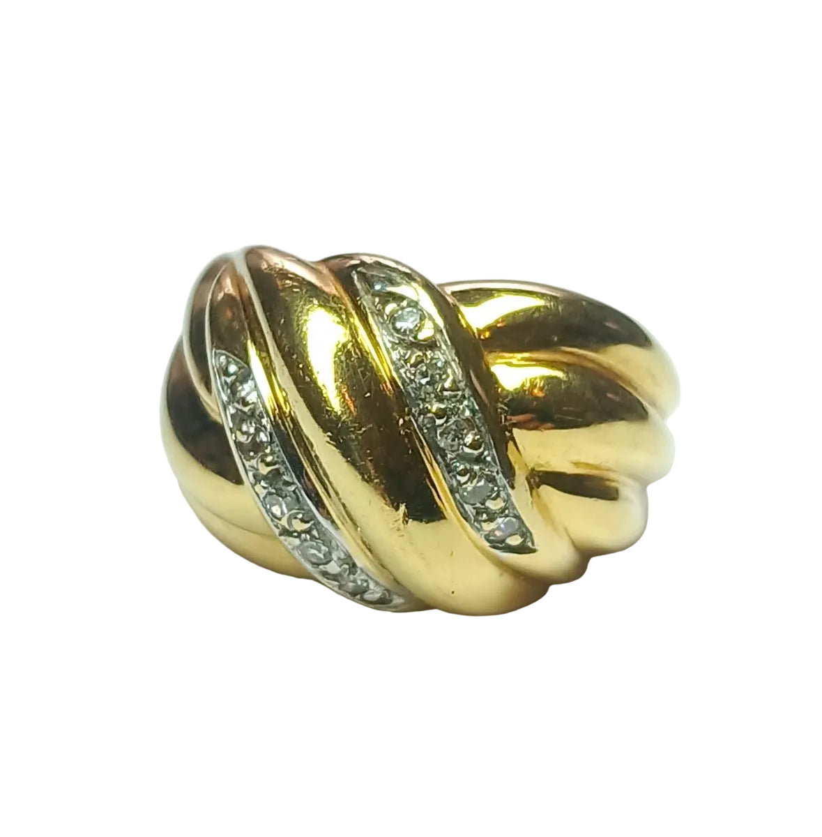 Bague Noeud drapé en or jaune et diamants - Castafiore