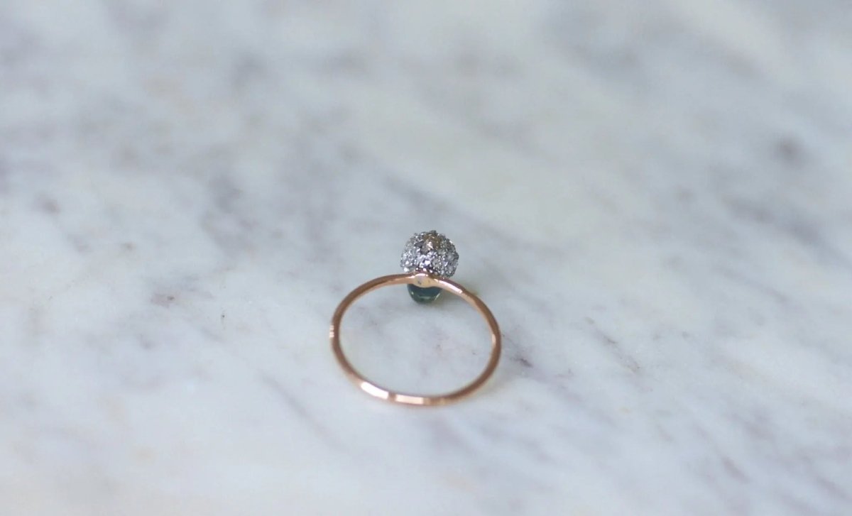 Bague Noisette Saphir et Diamants - Castafiore