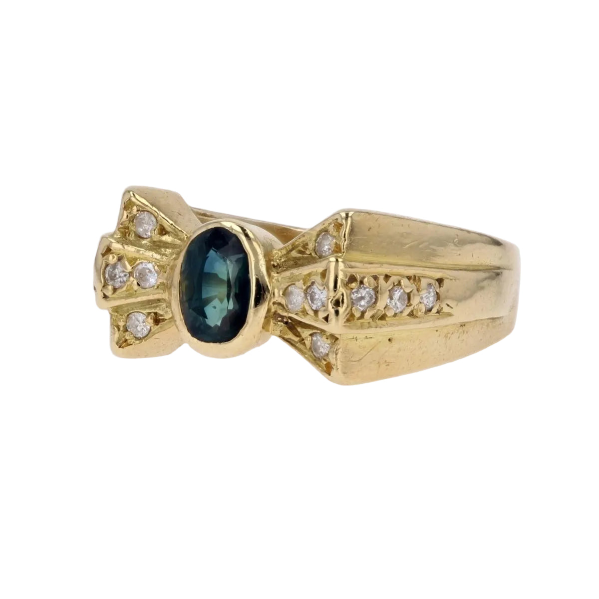 Bague nud d'occasion saphir diamants - Castafiore