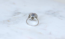 Bague Octogonale Saphir et Diamants Style Art Déco - Castafiore