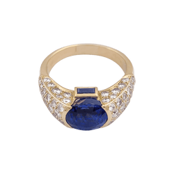 Bague O.J.PERRIN or jaune, saphirs et diamants - Castafiore