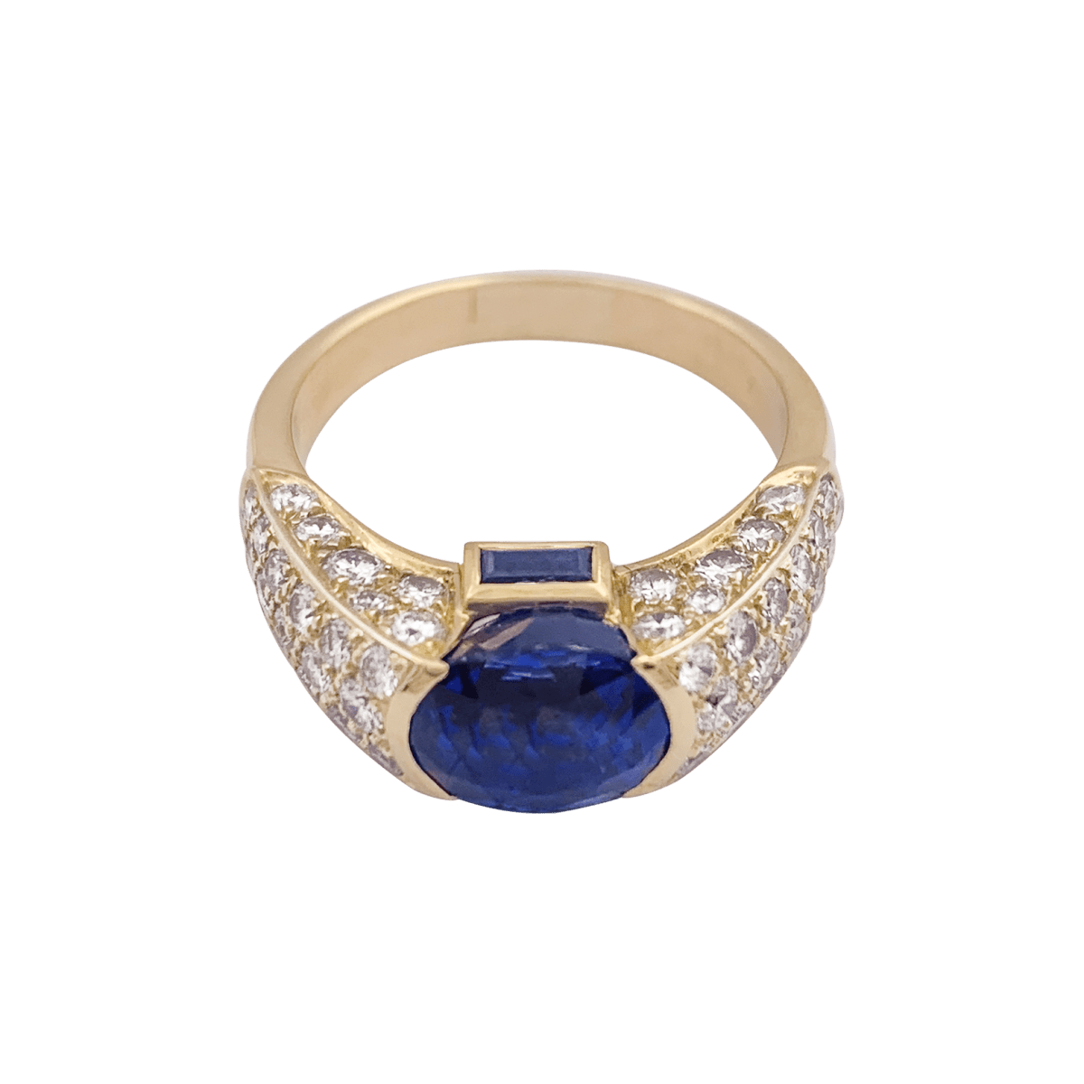 Bague O.J.PERRIN or jaune, saphirs et diamants - Castafiore