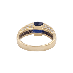 Bague O.J.PERRIN or jaune, saphirs et diamants - Castafiore