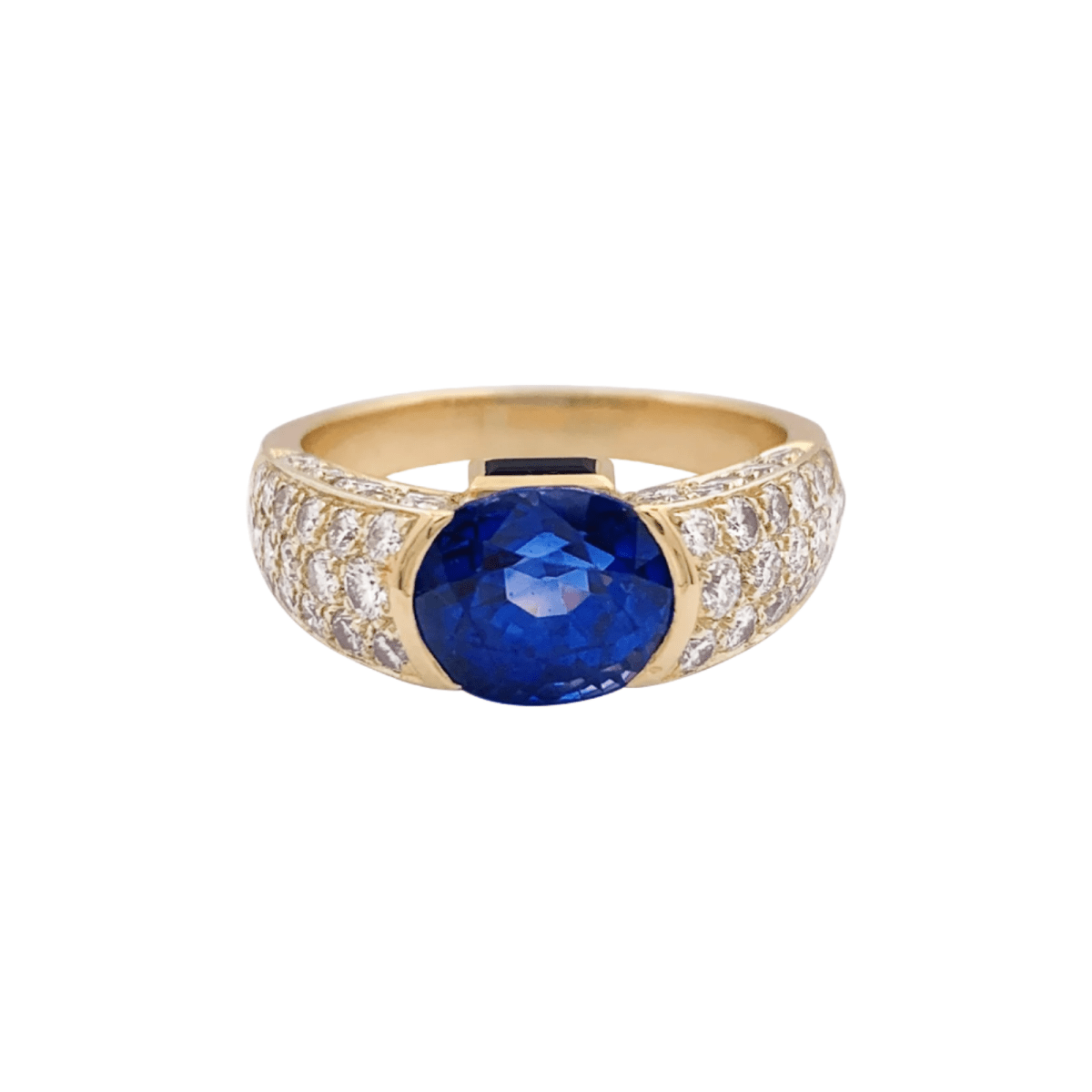 Bague O.J.PERRIN or jaune, saphirs et diamants - Castafiore