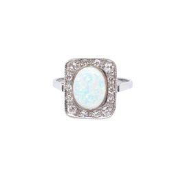 Bague opale et diamants en or 18k - Castafiore