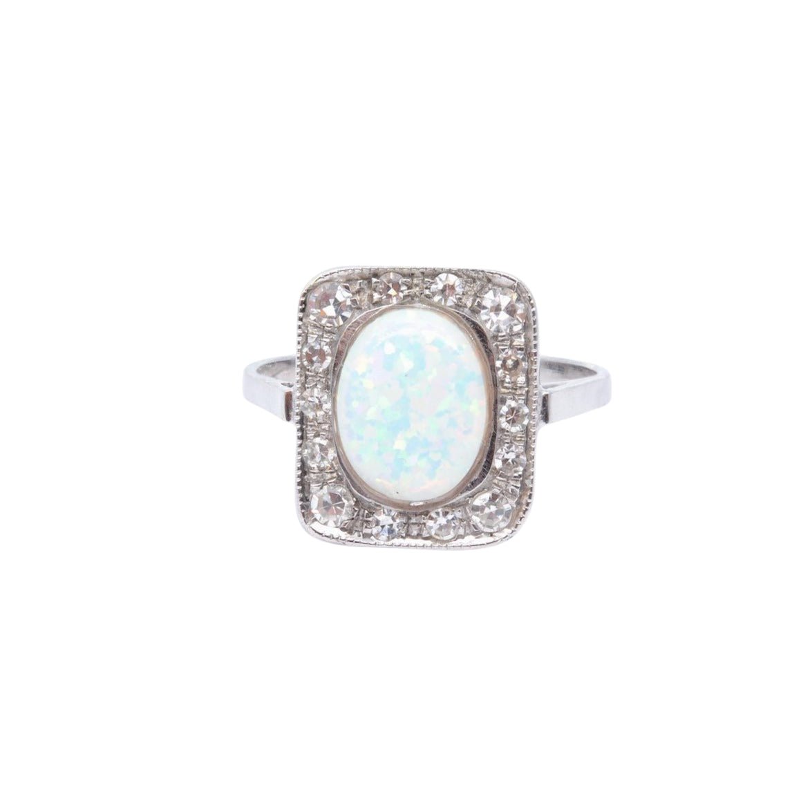 Bague opale et diamants en or 18k - Castafiore