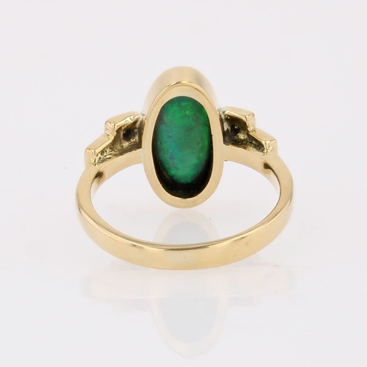 Bague opale et diamants or jaune - Castafiore