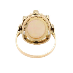 Bague Opale saphirs et diamants en or jaune - Castafiore