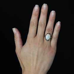 Bague Opale saphirs et diamants en or jaune - Castafiore