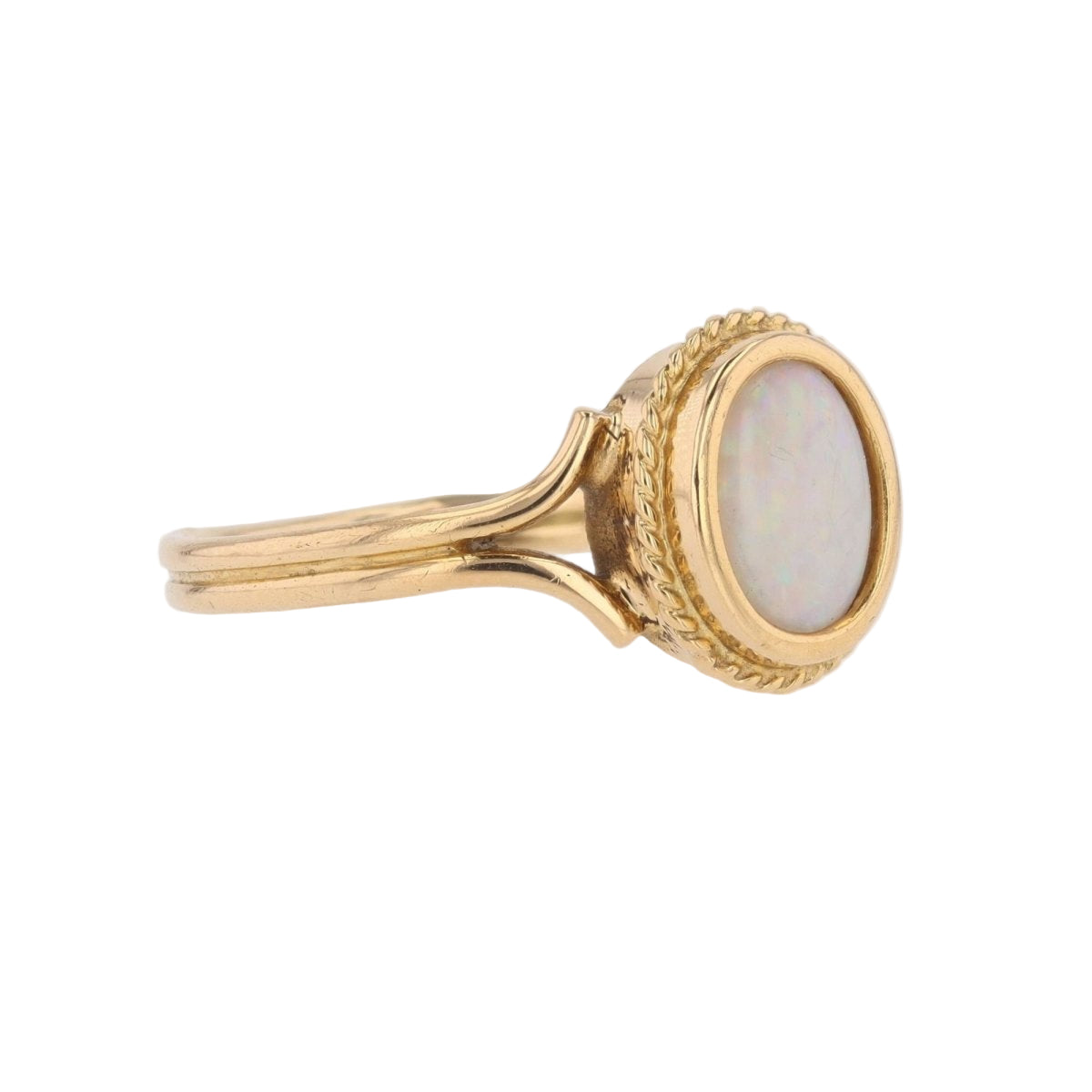 Bague opale torsadé en or jaune - Castafiore