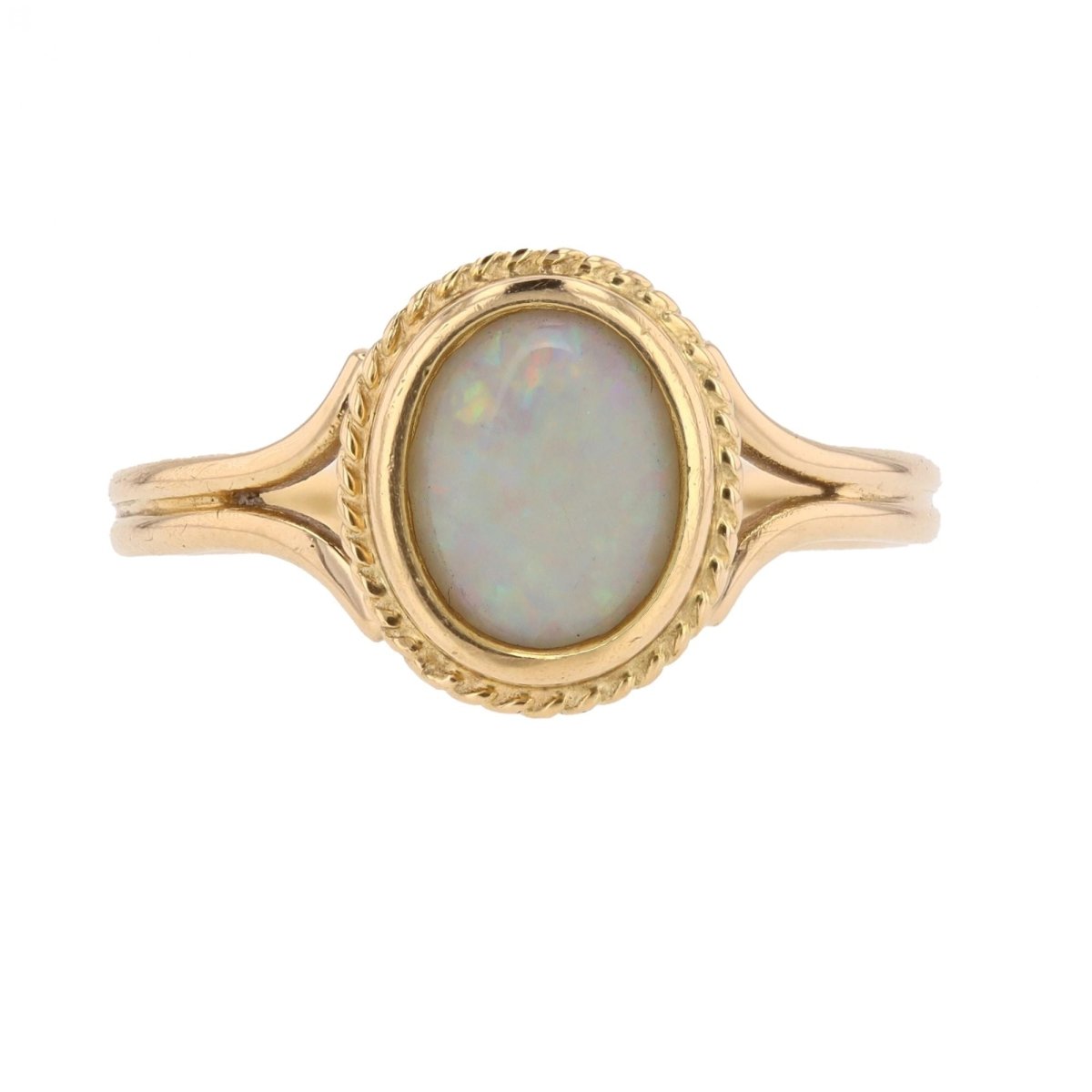 Bague opale torsadé en or jaune - Castafiore