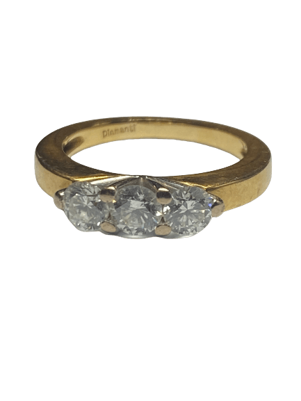 BAGUE OR 18K DIAMANTS 0,35 CT (x3) (T.53) - Castafiore