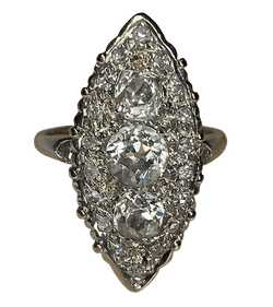 BAGUE OR BLANC 18K MARQUISE (T.48) - Castafiore