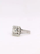 Bague or blanc diamant coussin taille ancienne 0,8 ct - Castafiore