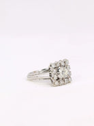 Bague or blanc diamant coussin taille ancienne 0,8 ct - Castafiore