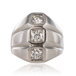 Bague or blanc diamants moderniste - Castafiore