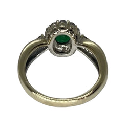 Bague or blanc emeraude 0,30 ct et diamants 1 ct - Castafiore