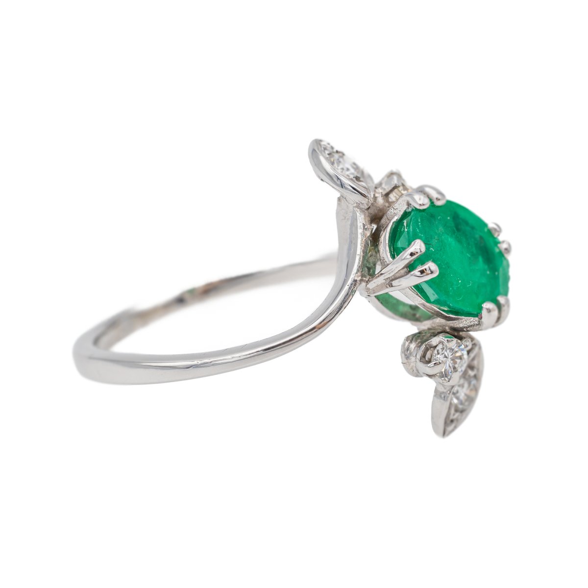 Bague Or blanc Emeraude - Castafiore