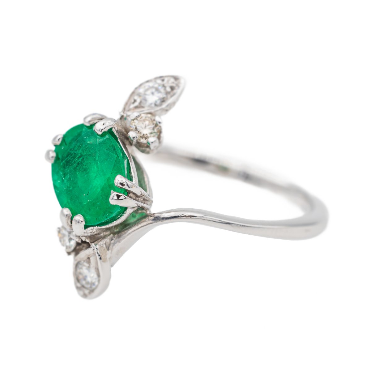 Bague Or blanc Emeraude - Castafiore