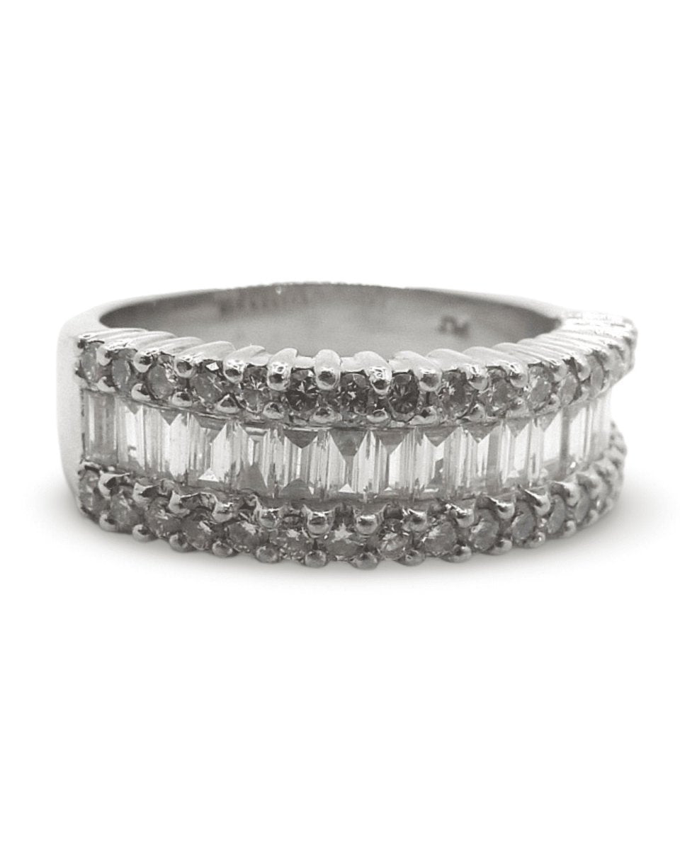 Bague or blanc et diamants 1 ct - Castafiore