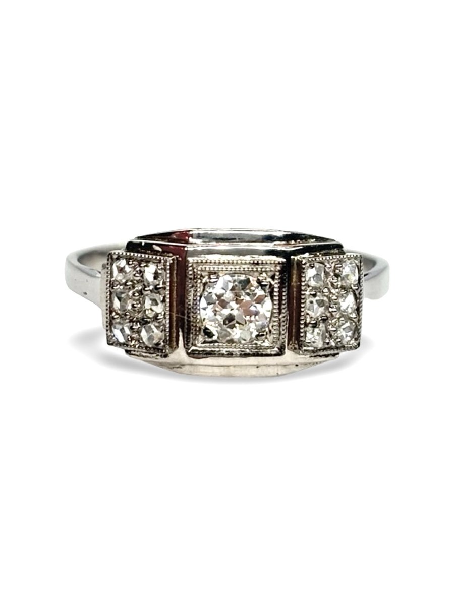 Bague or blanc et diamants - Castafiore