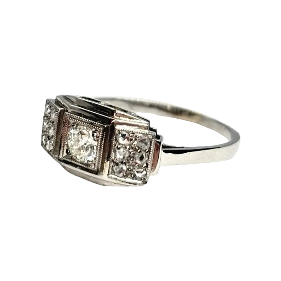 Bague or blanc et diamants - Castafiore