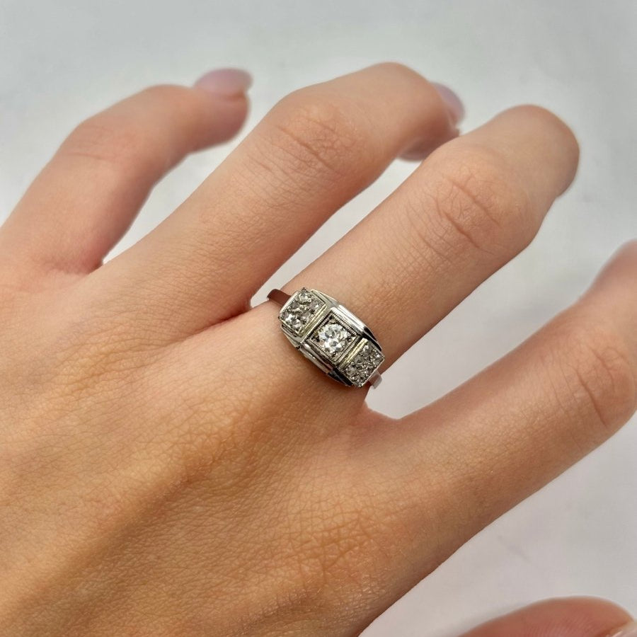 Bague or blanc et diamants - Castafiore