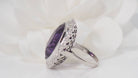 Bague or blanc et platine, corindon violet et diamants - Castafiore