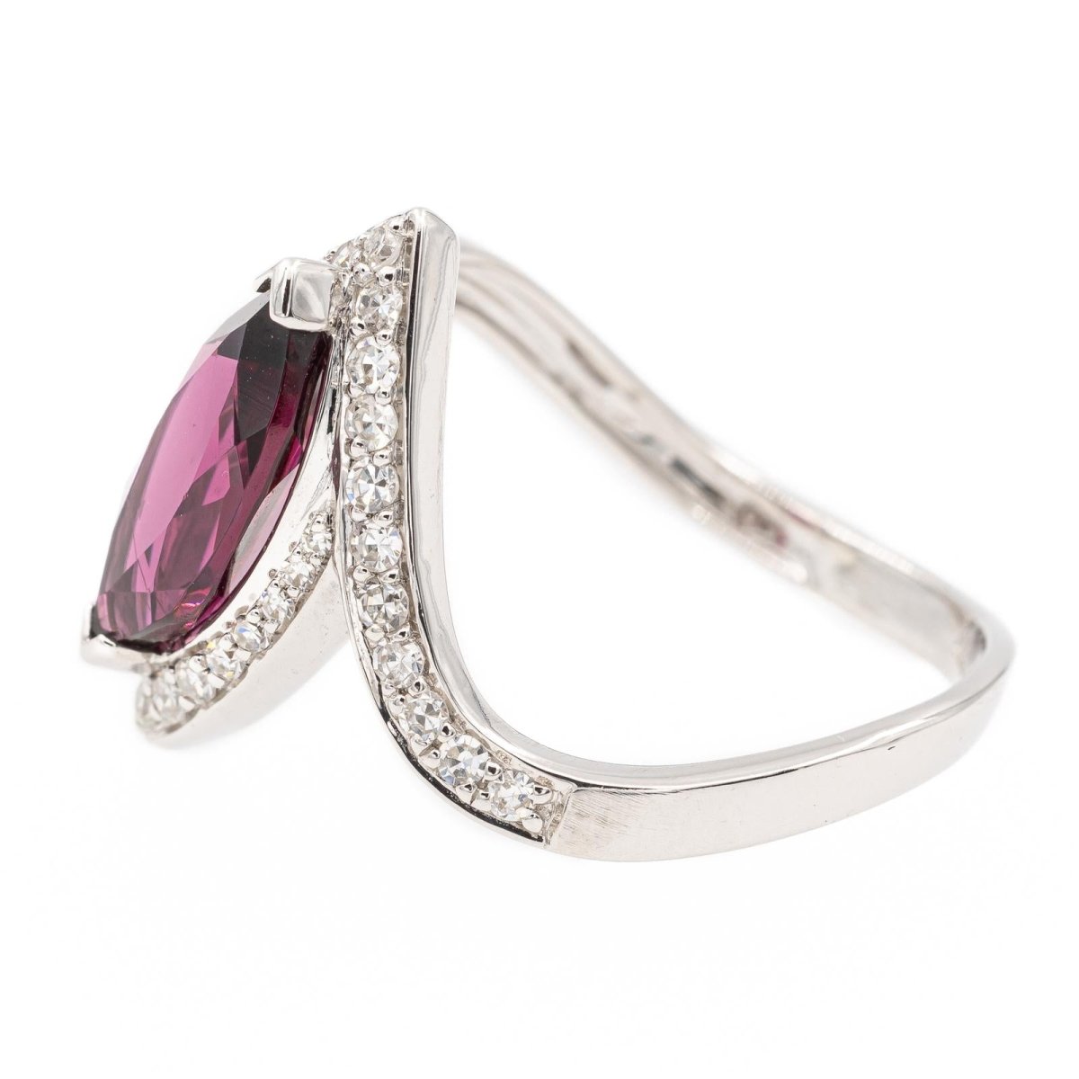 Bague Or blanc Grenat Almandin - Castafiore