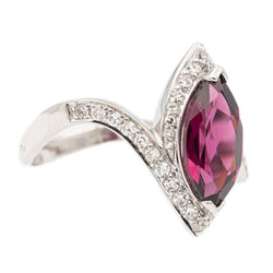 Bague Or blanc Grenat Almandin - Castafiore