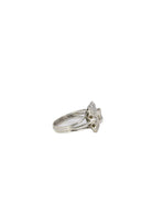 Bague or blanc platine diamant stepcut taille ancienne - Castafiore
