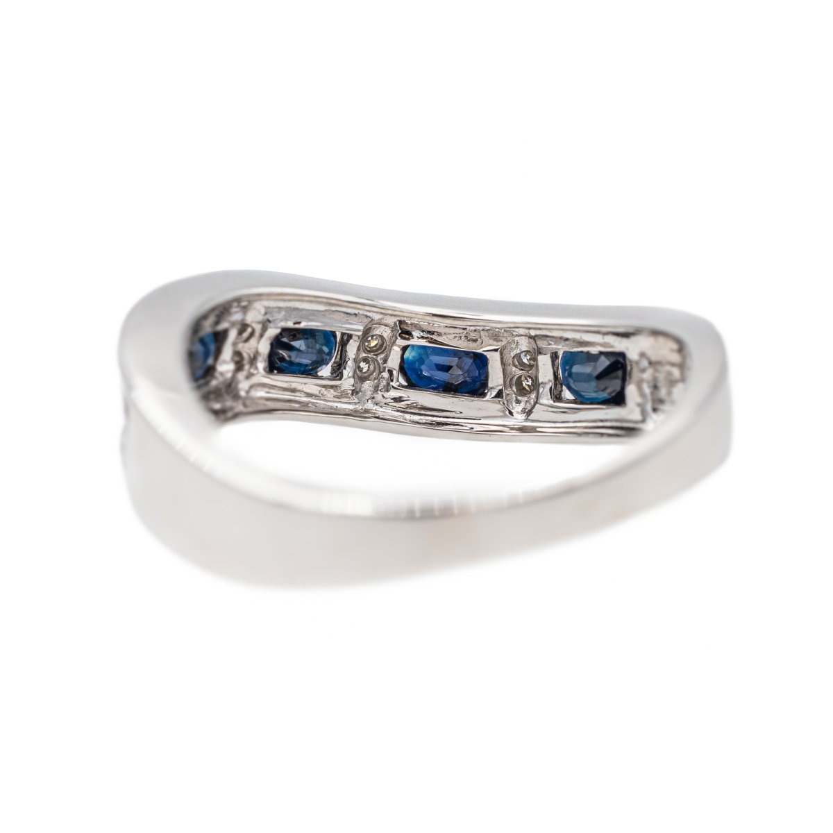 Bague Or blanc Saphir - Castafiore