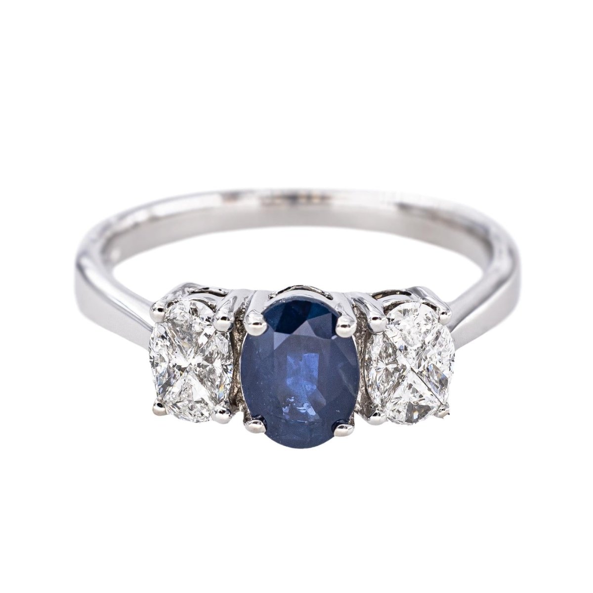 Bague Or blanc Saphir - Castafiore