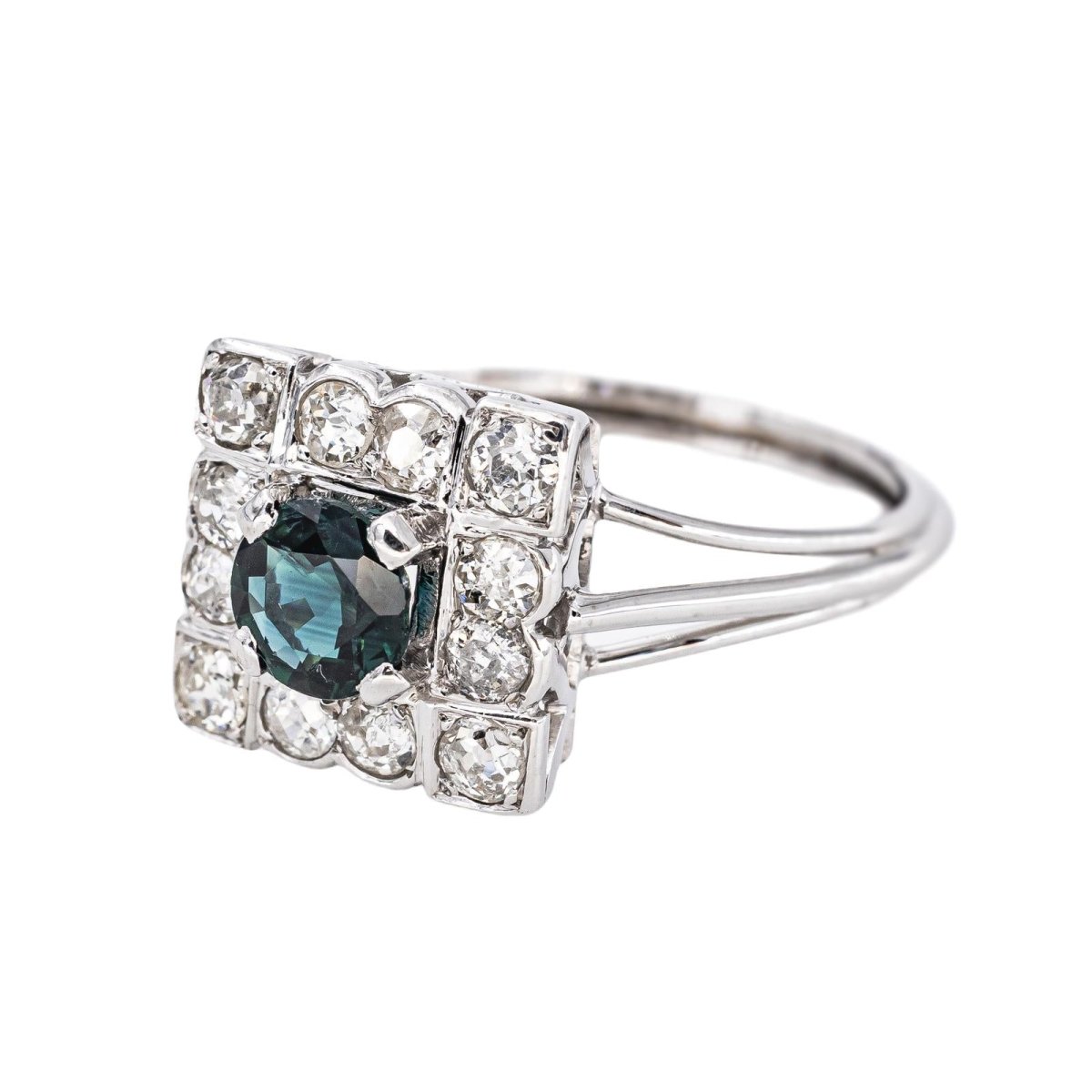 Bague Or blanc Saphir - Castafiore