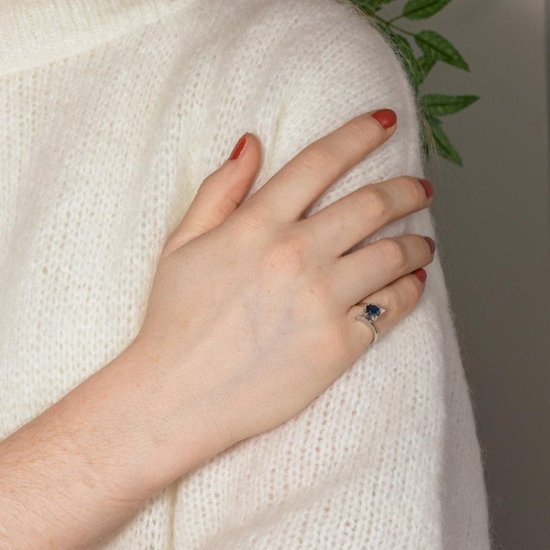 Bague Or blanc Saphir - Castafiore