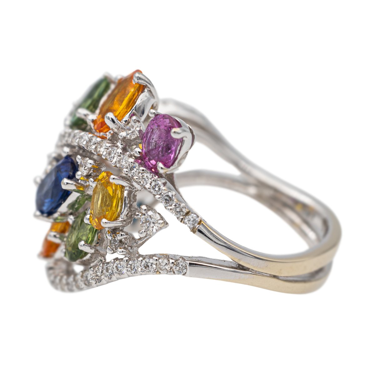 Bague Or blanc Saphir - Castafiore