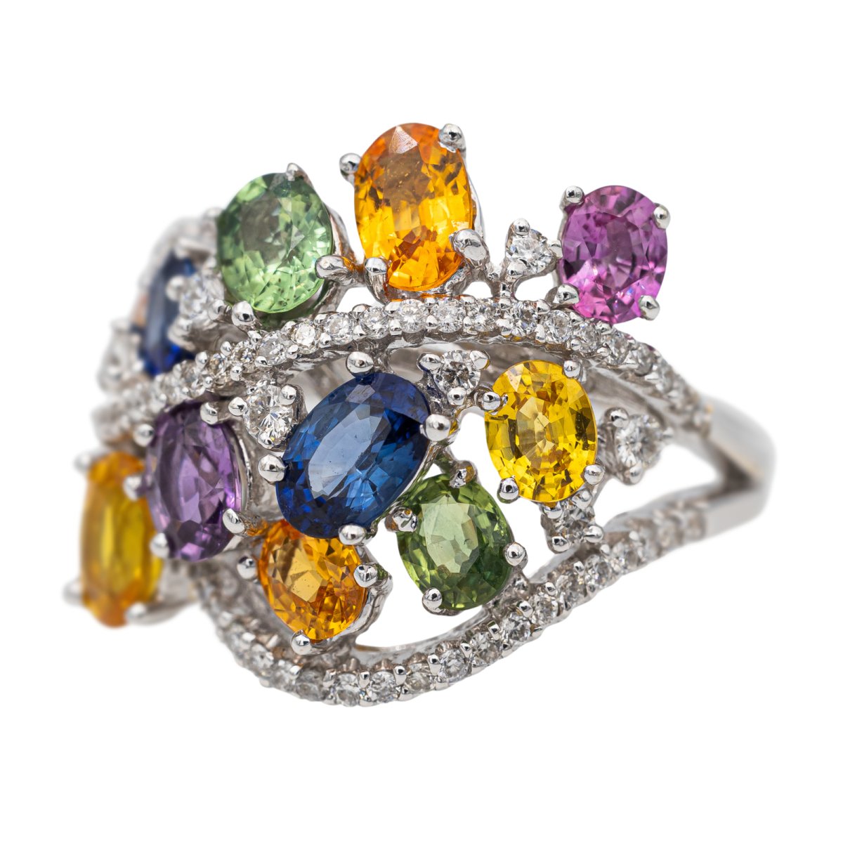 Bague Or blanc Saphir - Castafiore