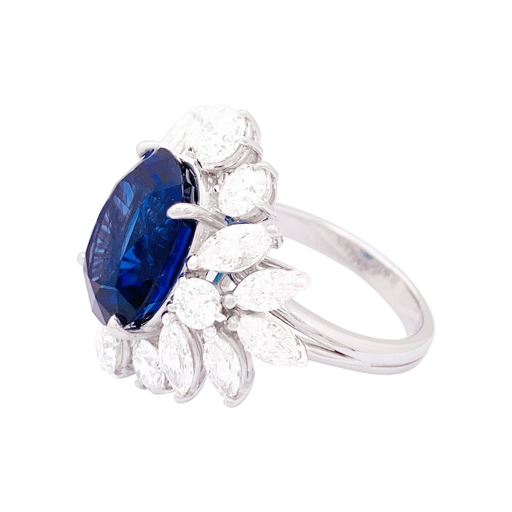 Bague or blanc, saphir et diamants - Castafiore