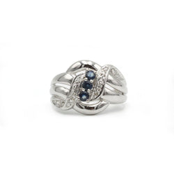 Bague - Or blanc, saphirs et diamants - Castafiore