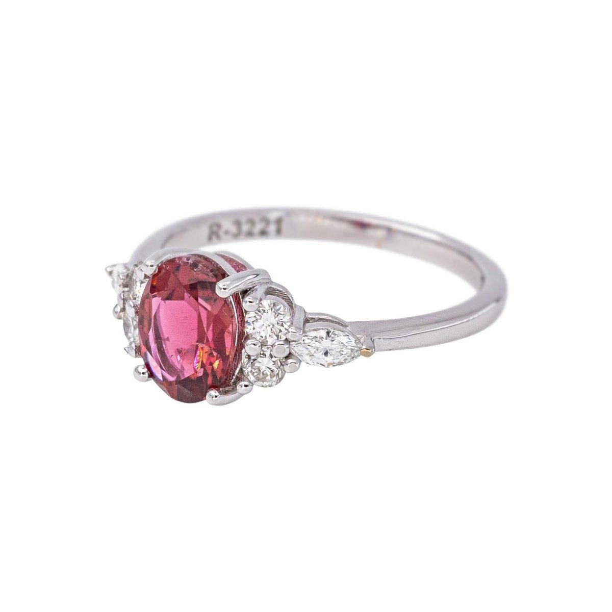 Bague Or blanc Tourmaline rose - Castafiore