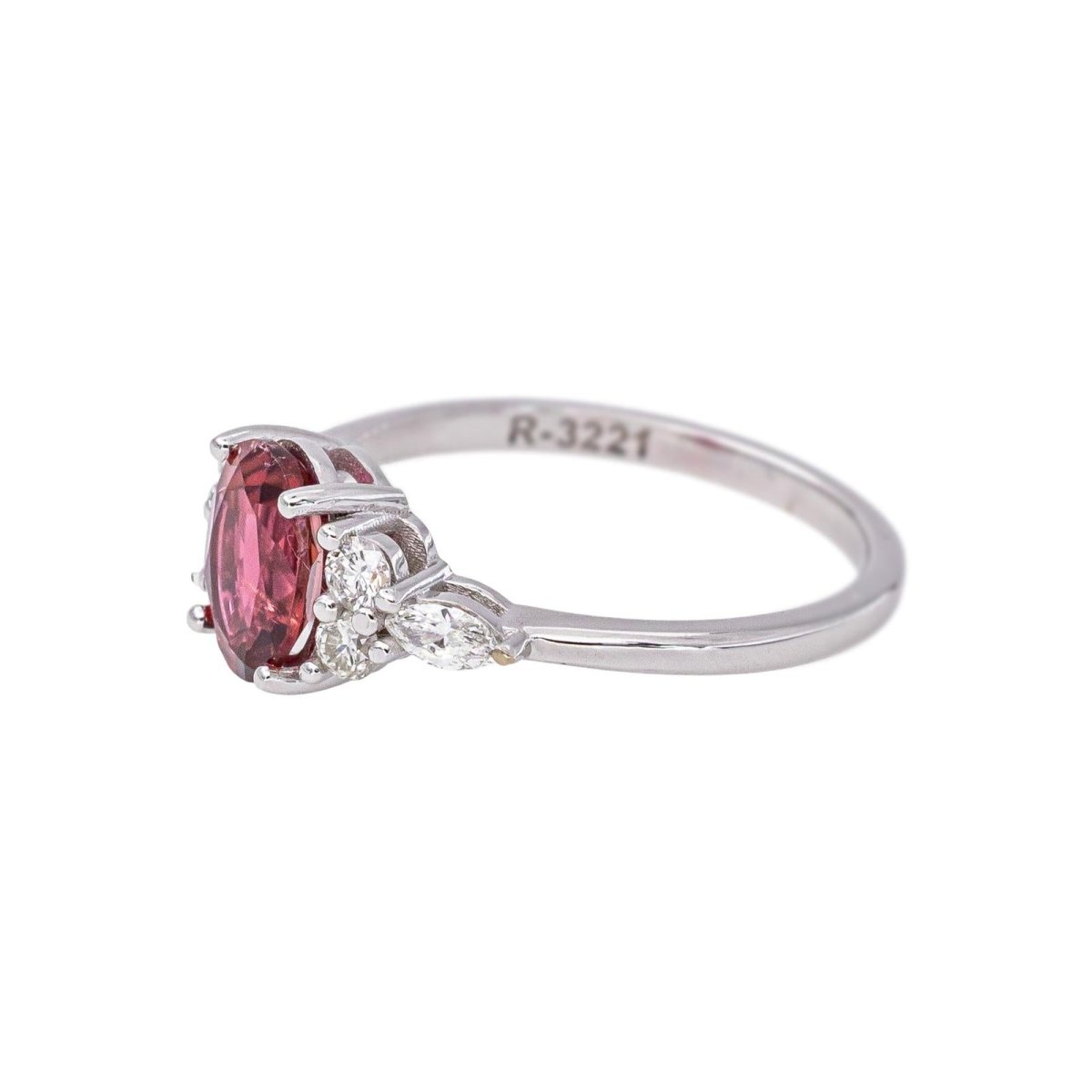 Bague Or blanc Tourmaline rose - Castafiore