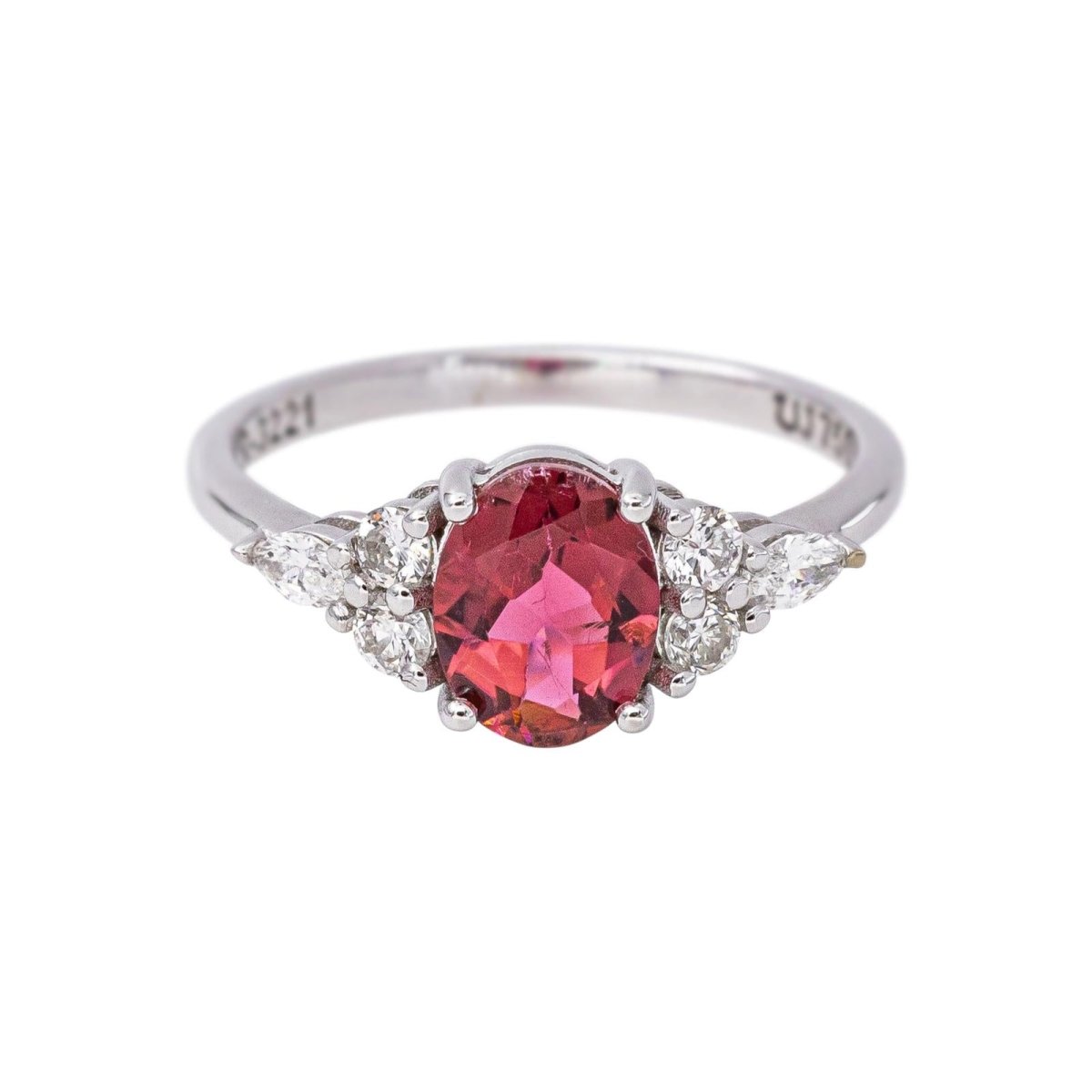 Bague Or blanc Tourmaline rose - Castafiore