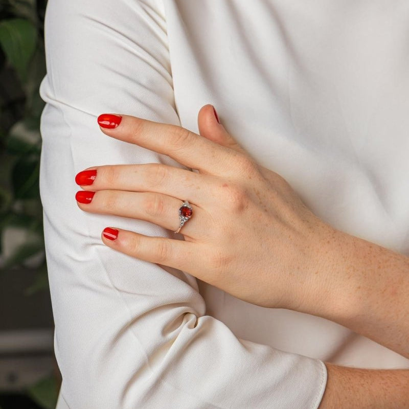 Bague Or blanc Tourmaline rose - Castafiore