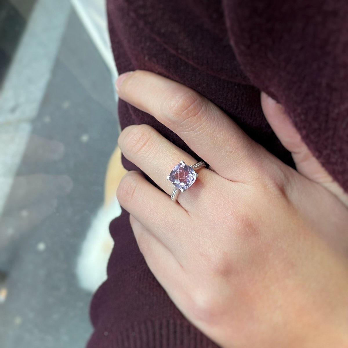 Bague - Or, Diamants, Améthyste