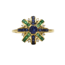 Bague - Or, Diamants, Emeraudes & Saphirs - Castafiore