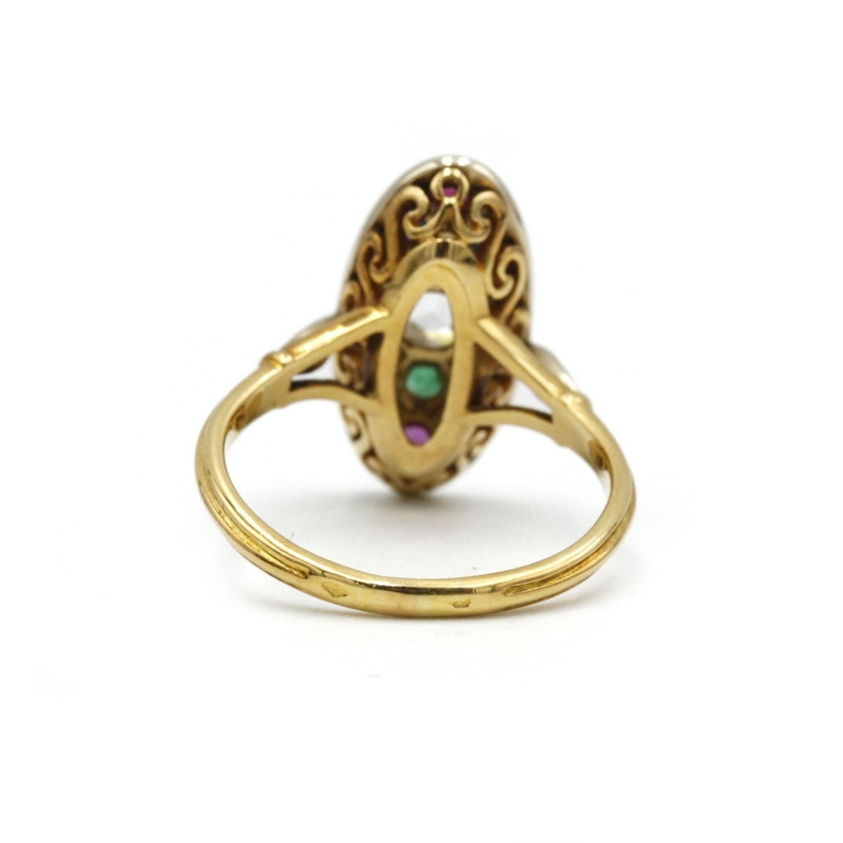 Bague - Or, diamants, émeraudes, saphirs et rubis. - Castafiore