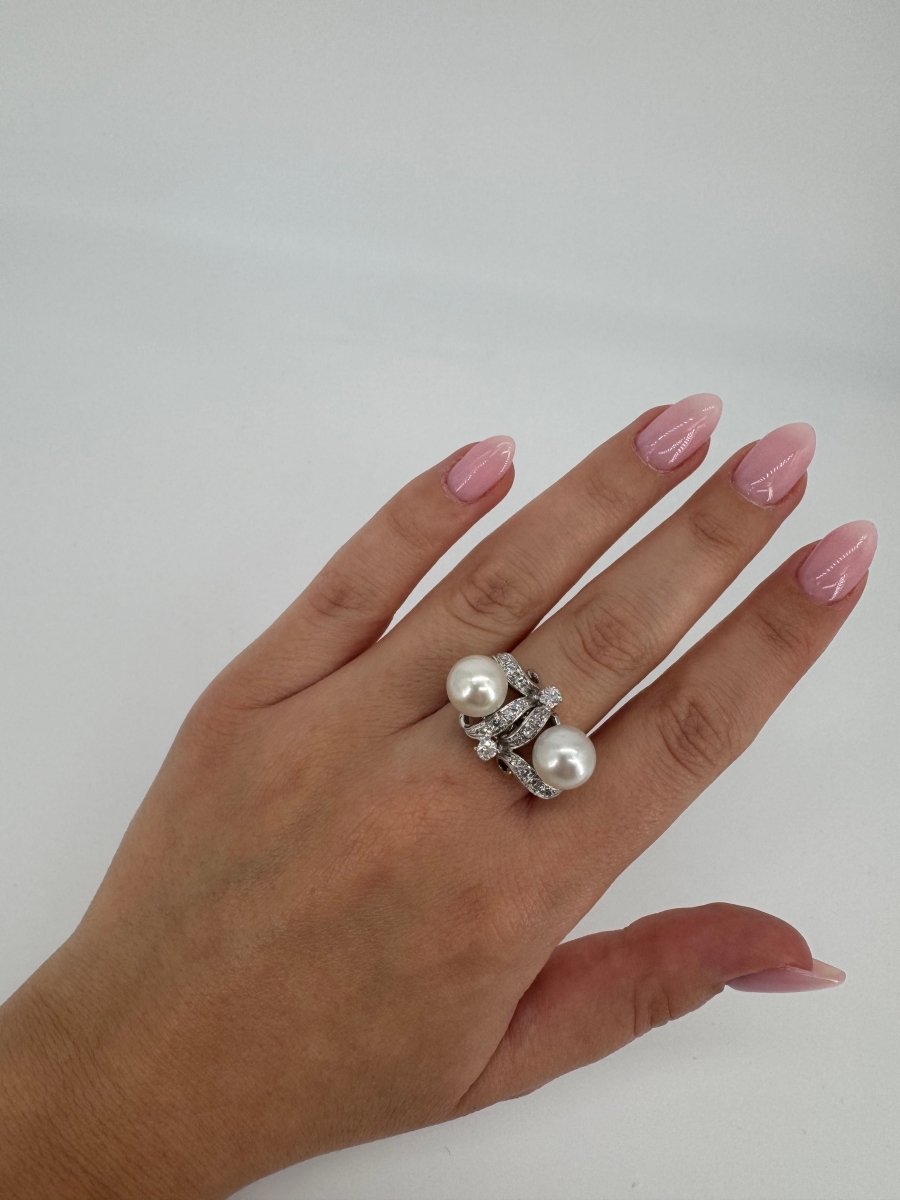 Bague - Or, diamants et perles - Castafiore